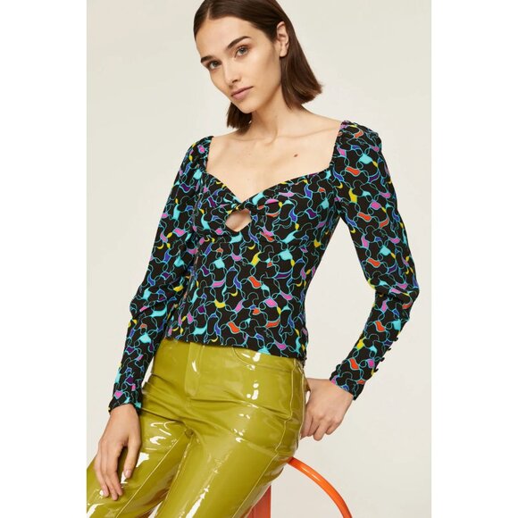 PRE OWNED $225 STAUD JOSEPHINE TOP N US SIZE 2 - Picture 3 of 8